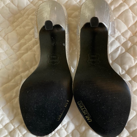 Unlisted Silver Strappy Peep-Toe Heels - Picture 3 of 4